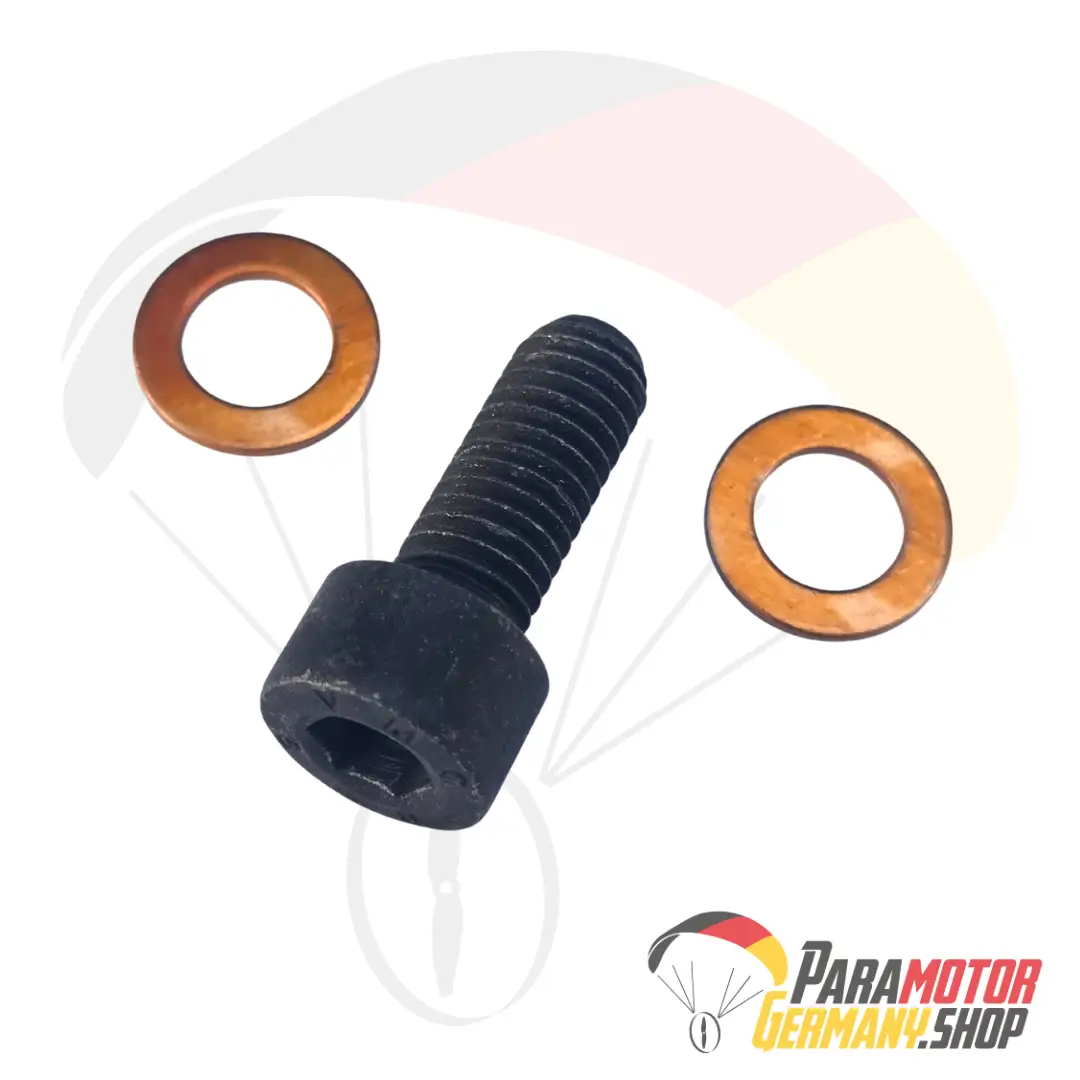 AT150 Special bolt 8 x 20 mm Tcei DIN912 and Copper washers Ø 8 x 14 mm, black | Vittorazi